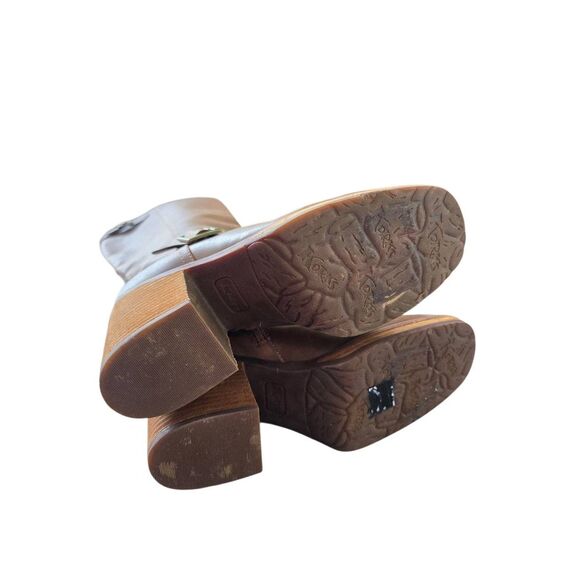 Kork Knee High Boots Size 8.5 in Rustic Brown Buckle Detail Block Heel NEW - Picture 7 of 7